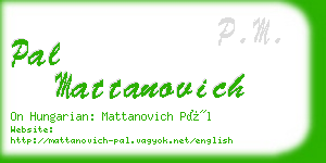 pal mattanovich business card